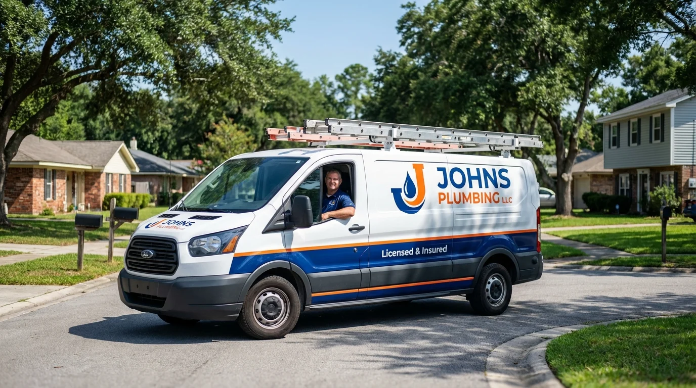 Johns Plumbing LLC service van in Ridgewood, NJ