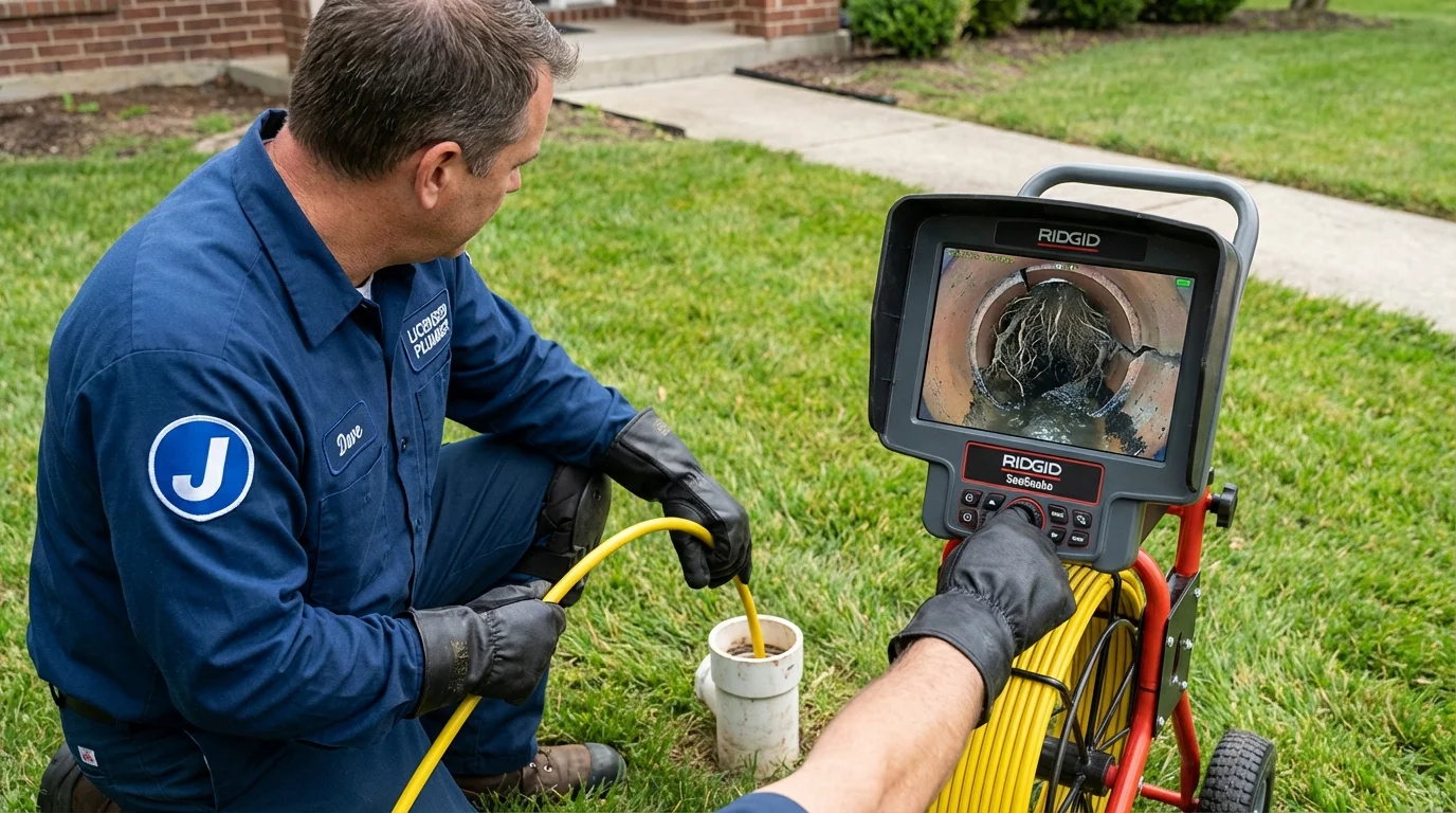 Sewer camera inspection being performed by Johns Plumbing LLC in Ridgewood